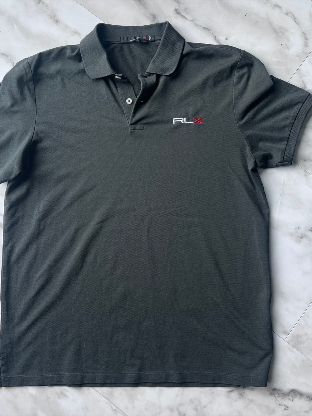 Ralph Lauren X RLX Men's Grey Polo Shirt - Classic Short Sleeve